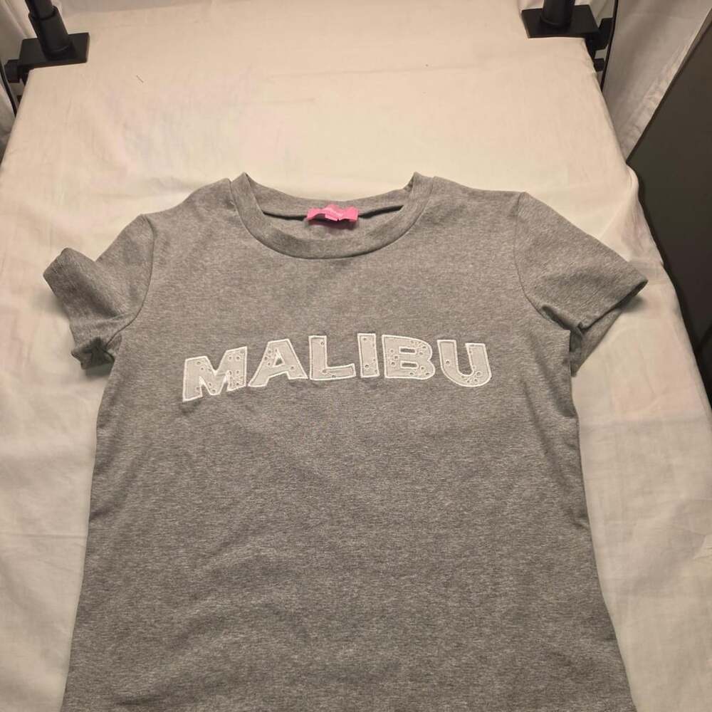 Edikted Malibu Gray Baby Tee Size S